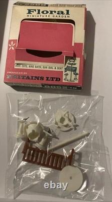 BRITAINS FLORAL GARDEN Collection, x7 Boxed -2588 Dove Cote, Bird Bath, Sun Dial