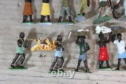 BRITAINS GOOD SOLDIERS AFRICAN HUNTING PARTY SET with NATIVES & TOURISTS oc