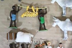 BRITAINS GOOD SOLDIERS AFRICAN HUNTING PARTY SET with NATIVES & TOURISTS oc