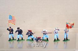 BRITAINS HERALD SWOPPETS 7 x AMERICAN CIVIL WAR UNION & CONFEDERATE SOLDIERS ol