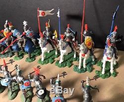 BRITAINS HERALD SWOPPET Medieval Vintage Knights & Soldiers-England-Lot Of 50