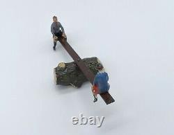 BRITAINS LEAD HOME FARM GARDEN SERIES BOY & GIRL ON SEESAW #618 1950s