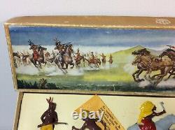 BRITAINS Ltd Crown Range Lead American Indians 1/32 Made in England 1950's BOXED