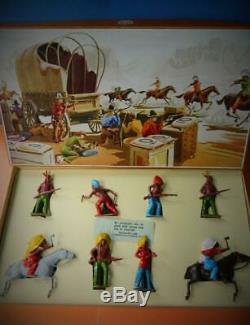 BRITAINS RARE LEAD WILD WEST MINT BOXED 1960s N AMERICAN INDIANS SET No. 23s