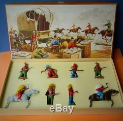 BRITAINS RARE LEAD WILD WEST MINT BOXED 1960s N AMERICAN INDIANS SET No. 23s
