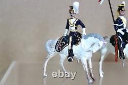 BRITAINS RE PAINTED 5 x MOUNTED 17th LANCERS on PARADE with OFFICER 1900 od