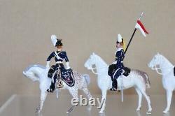 BRITAINS RE PAINTED 5 x MOUNTED 17th LANCERS on PARADE with OFFICER 1900 od