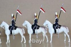 BRITAINS RE PAINTED 5 x MOUNTED 17th LANCERS on PARADE with OFFICER 1900 od