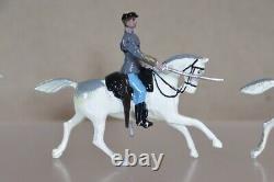 BRITAINS RE PAINTED AMERICAN CIVIL WAR UNION MOUNTED CAVALRY OFFICERS oc