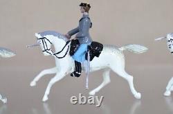 BRITAINS RE PAINTED AMERICAN CIVIL WAR UNION MOUNTED CAVALRY OFFICERS oc