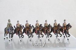 BRITAINS RE PAINTED BOER WAR BRITISH MOUNTED TROOPERS GALLOPING with OFFICER oc