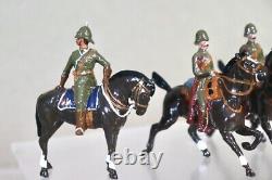 BRITAINS RE PAINTED BOER WAR BRITISH MOUNTED TROOPERS GALLOPING with OFFICER oc