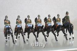 BRITAINS RE PAINTED BOER WAR BRITISH MOUNTED TROOPERS GALLOPING with OFFICER oc