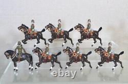 BRITAINS RE PAINTED BOER WAR BRITISH MOUNTED TROOPERS GALLOPING with OFFICER oc