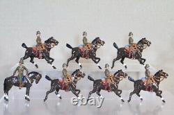 BRITAINS RE PAINTED BOER WAR BRITISH MOUNTED TROOPERS GALLOPING with OFFICER oc