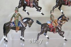 BRITAINS RE PAINTED BOER WAR BRITISH MOUNTED TROOPERS GALLOPING with OFFICER oc