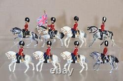 BRITAINS RE PAINTED BRITISH MOUNTED ROYAL SCOTS GREYS OFFICER SOLDIER COLOUR nw