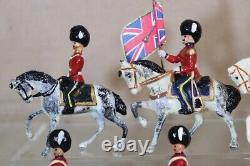 BRITAINS RE PAINTED BRITISH MOUNTED ROYAL SCOTS GREYS OFFICER SOLDIER COLOUR nw