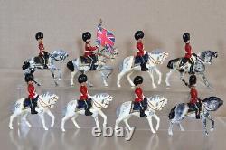 BRITAINS RE PAINTED BRITISH MOUNTED ROYAL SCOTS GREYS OFFICER SOLDIER COLOUR nw