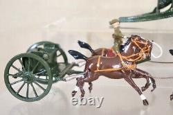 BRITAINS RE PAINTED WWI BRITISH ROYAL HORSE ARTILLERY GUN & LIMBER oc