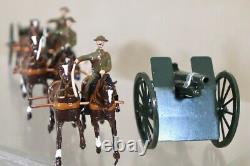 BRITAINS RE PAINTED WWI BRITISH ROYAL HORSE ARTILLERY GUN & LIMBER oc