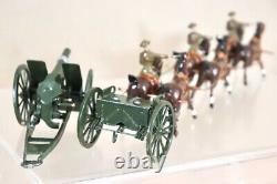 BRITAINS RE PAINTED WWI BRITISH ROYAL HORSE ARTILLERY GUN & LIMBER oc