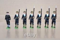 BRITAINS RE PAINTED WWI ROYAL NAVY SAILORS in STEEL HELMETS MARCHING oj