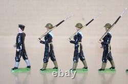 BRITAINS RE PAINTED WWI ROYAL NAVY SAILORS in STEEL HELMETS MARCHING oj