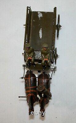 BRITAINS Toy Lead Soldiers ROYAL ARMY CORP WAGON Drawn by 2 Horses. 1930s. VG