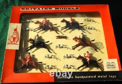 BRITAINS VERY RARE MINT BOXED UNUSED 1962 LEAD HUNT FULL CRY SET No. 9656 SUPERB