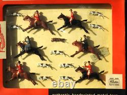 BRITAINS VERY RARE MINT BOXED UNUSED 1962 LEAD HUNT FULL CRY SET No. 9656 SUPERB