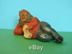 BRITAINS VINTAGE 1930s VERY RARE LARGE SCALE LEAD GARDEN GNOME LYING DOWN #242B