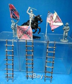 Barszo+++ 54mm Civil war union & confederate custom playset 105 figs ++used oop