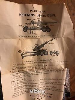 Britain's Soldiers No 2064 155mm Gun Toy With Orig Box England-Vintage