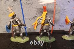 Britain's Swoppet knights standard bearers Vintage x3 1960's Swoppets Knights
