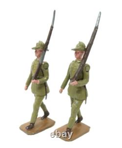Britains 1544 Australian Infantry Marching At The Slope Full Set