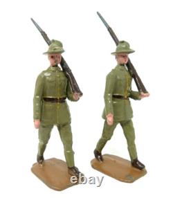 Britains 1544 Australian Infantry Marching At The Slope Full Set