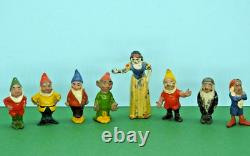 Britains #1654 Vintage 1938 Complete Lead Walt Disney Snow White & 7 Dwarfs Set