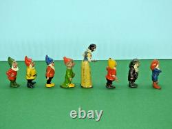 Britains #1654 Vintage 1938 Complete Lead Walt Disney Snow White & 7 Dwarfs Set
