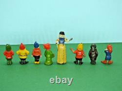 Britains #1654 Vintage 1938 Complete Lead Walt Disney Snow White & 7 Dwarfs Set