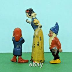 Britains #1654 Vintage 1938 Complete Lead Walt Disney Snow White & 7 Dwarfs Set