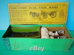 Britains 1924 Lead Home Farm Series Boxed #5f Farm Waggon & Carter Yellow Label
