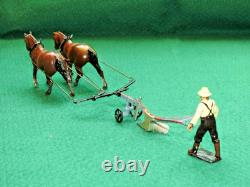 Britains 1926 Boxed #6f Lead 2 Horse General Purpose Plough With Two Horses