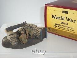 Britains 23015 British Vickers Machine Gun Section + Crew On Diorama Base