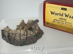 Britains 23015 British Vickers Machine Gun Section + Crew On Diorama Base