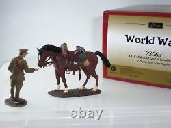 Britains 23063 British Ww1 Lancer Soldier Dismounted Standing Feeding Horse