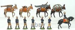 Britains 28 Lead Mountain Artillery With Mule Team & Quick Firing Gun Circa 1895