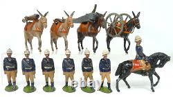 Britains 28 Lead Mountain Artillery With Mule Team & Quick Firing Gun Circa 1895