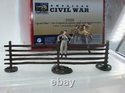 Britains 31222 Confederate Infantry Climbing Over Fence Up + Over Soldier Set