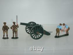 Britains 41029 British Army 6 Howitzer Cannon Gun Officer + Crew Soldier Set